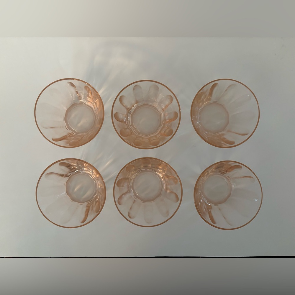 Pink Depression Glass Ramekins (6) - Picture 3 of 7
